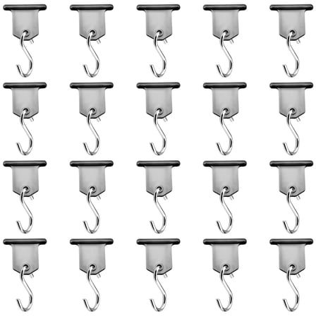 RVGUARD RV Awning Light Holder, 20 Pack, Clips Easily Slide into RV Awning Roller Bar Channel, Each Hook Can Support 15 lbs