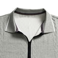 thumbnail image 6 of TOUMENY Men Sweater Zip Collared Long Sleeve Basic Slim Tops Fall Winter Solid Casual Knit Pullover Gray XXL, 6 of 7