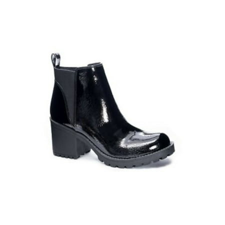 

DIRTY LAUNDRY Womens Black Goring Pull Tab Lug Sole Comfort Lido Round Toe Block Heel Slip On Booties 10