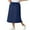 07-Navy Blue, variant on JWD Women's Elastic High Waist Maxi Skirt - Back Slit Flowy Wrap Skirt with Pockets for Casual Work Black L