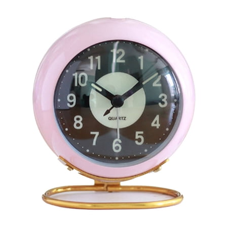 DESIGNICE 2026 New Tabletop Clock Soft Glow Nightlight Table Clock for Desk Nightstand Office Gold Tone Metal Desk Clock with Silent Sweep Movement for Bedside Use