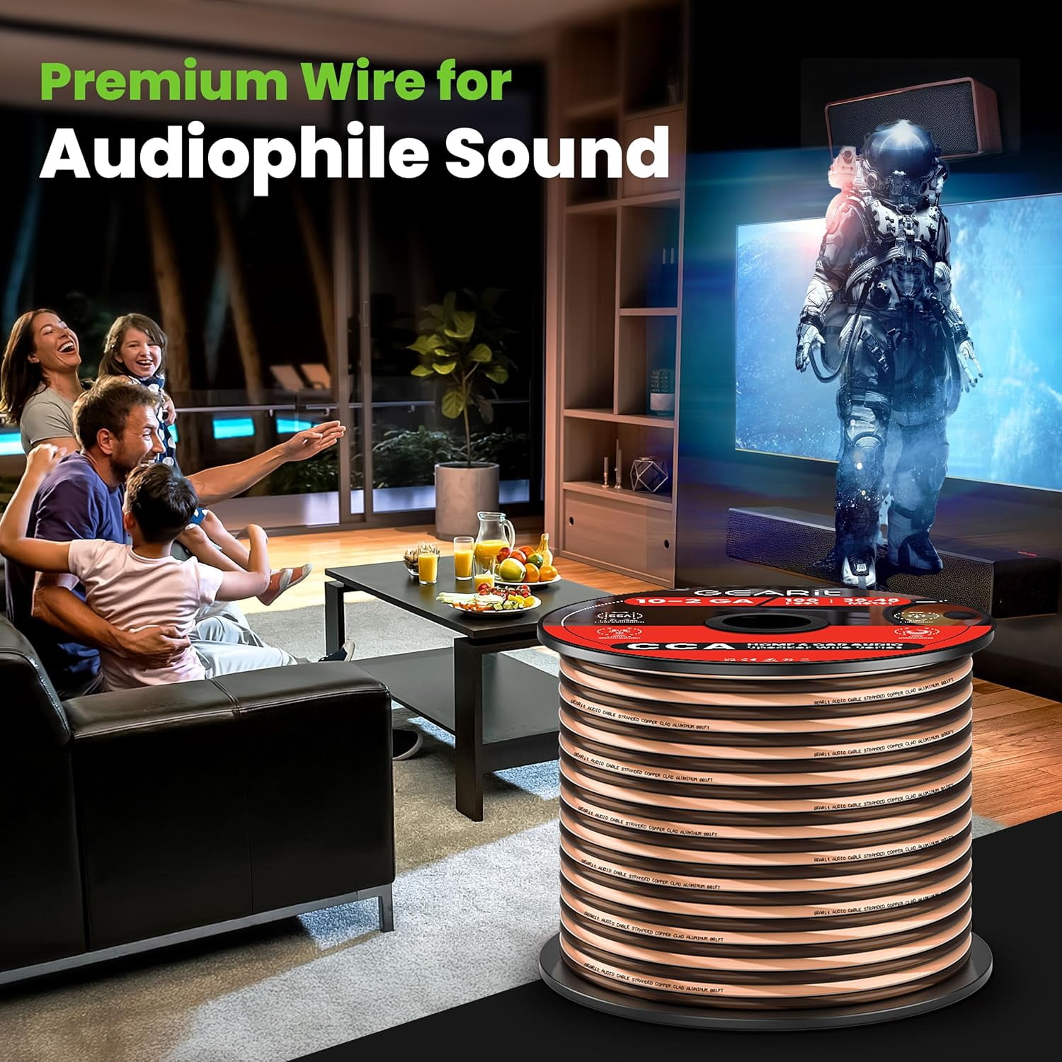 GEARit Pro Series 12 AWG Speaker Wire, Great Use for Home Theater Speakers and Car Audio, 100 ft