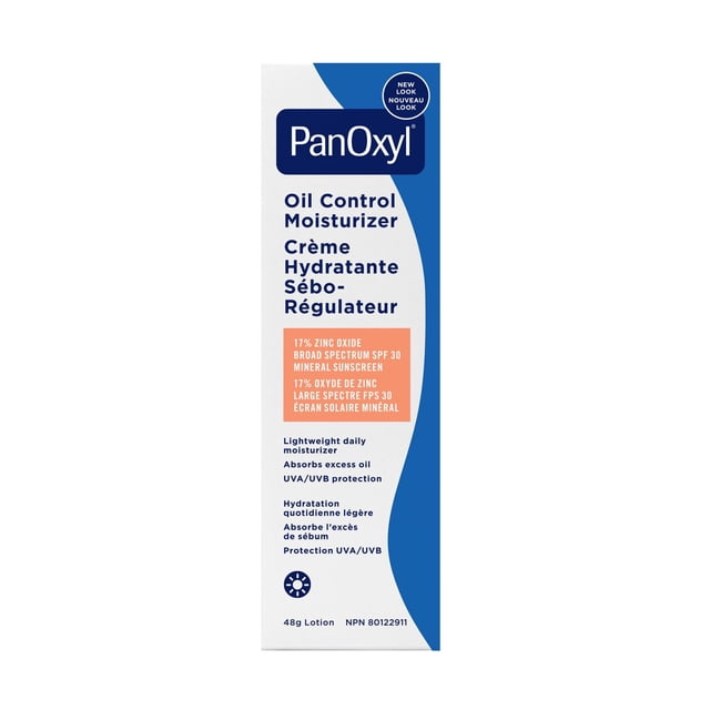 Crème Hydratante Sébo-Régulateur PanOxyl avec un FPS 30, Crème de Jour, Fini Mat