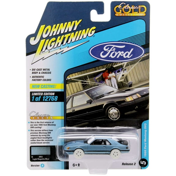 Johnny Lightning Classic Gold Collection 1986 Ford Mustang SVO Diecast Car [Version A, Chase]