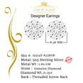 thumbnail image 4 of King of Bling's 0.15ct Diamond 925 Sterling Silver Yellow Floral Earrings For Men's / Women's, 4 of 12