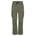 thumbnail image 4 of Qgtaibl Cargo Pant for Men Lightweight Drawstring Elastic Waist Work Pant Multi-Pockets Outdoor Hiking Travel Pants Army Green (Mens S), 4 of 9