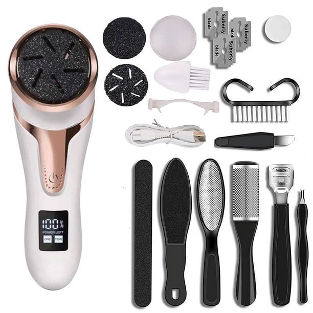Removedor de pies eléctrico con aspiradora, Kit de herramientas de pedicura profesional, raspador de lima de pies, Kit de removedor impermeable