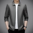 thumbnail image 2 of Chaquetas de cuero de calidad para hombre, cuello polo de otoño, genuinas, para jóvenes y medianas edades, de negocios, informales, para hombres, 2 of 5
