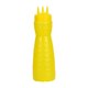 thumbnail image 1 of Botella de ketchup de 570 ml, multifuncional, portátil, rellenable, para condimentos, salsas 3 agujeros amarillo, 1 of 9