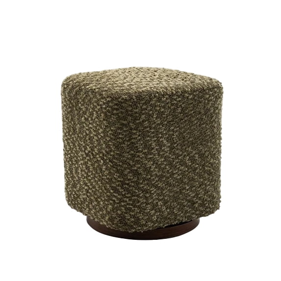 360° Swivel Upholstered Vanity Stool, Modern Makeup Chair Accent Ottoman with Thick High‑Density Foam Cushion, Swivel Base Seat for Bedroom Living Room