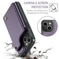 thumbnail image 5 of Feishell for iPhone 13 Case with Card Holder, Wallet Case for Women Men with RFID Blocking, Durable PU Leather Kickstand Magnetic Clasp Shockproof Phone Case,Purple, 5 of 9