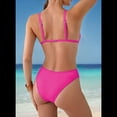 thumbnail image 4 of Conjunto de Bikini de Dos Piezas para Mujer, Traje de Baño de Talle Bajo con Escote en V, con Control de Abdomen, Ropa de Playa, Talla XL, 2025, Rosa y Rojo, 4 of 6