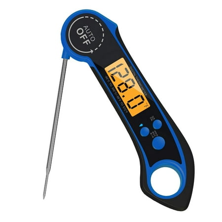 

Instant Read Food Digital Meat Thermometer Foldable Probe (Blue)