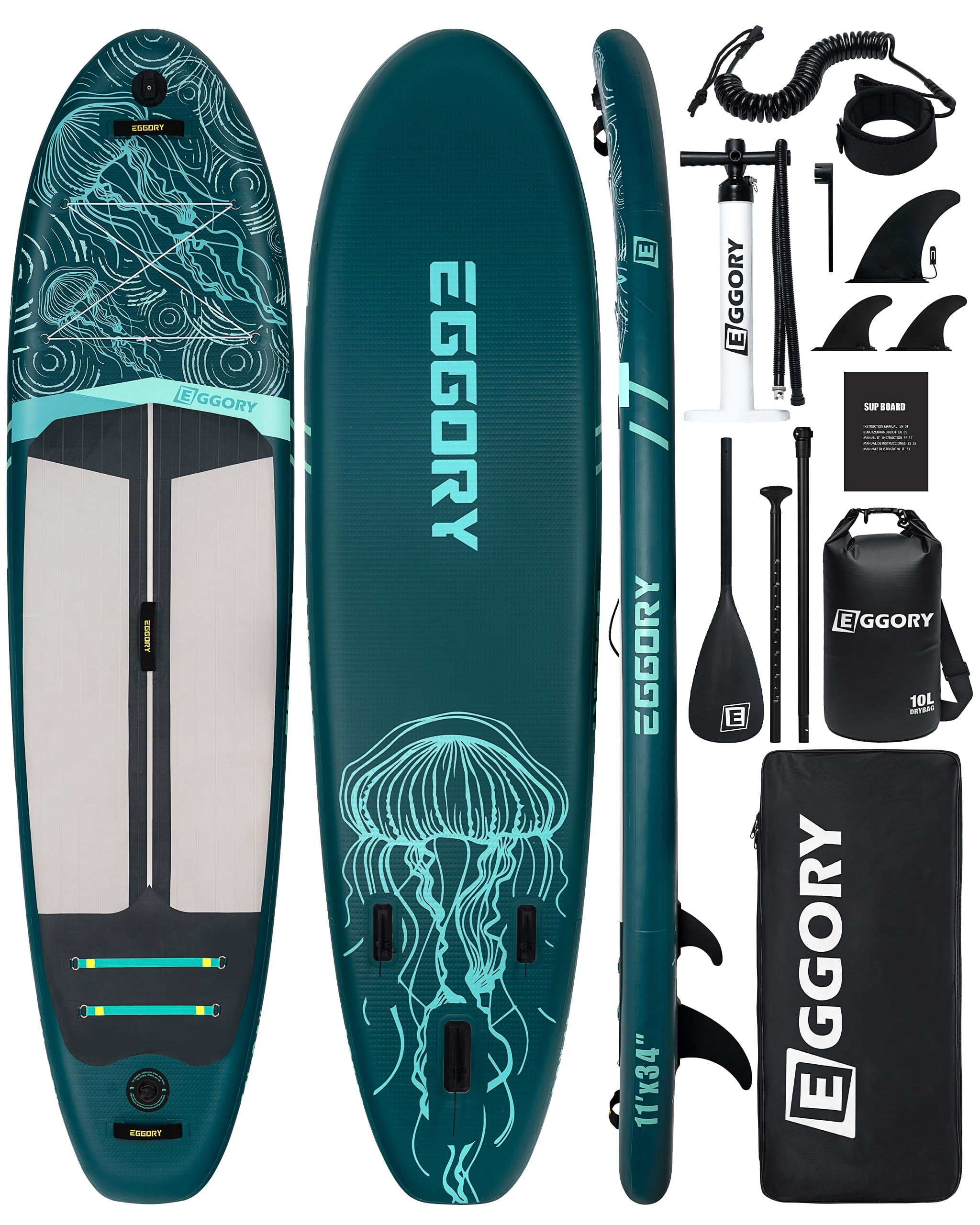 Eggory 11-Foot Inflatable Paddle Board With Accessories