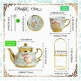 thumbnail image 5 of AJONALAA 20 Pcs Tea Set,European Ceramics Tea Cup Set for Adult,Coffee Cups with Metal Holder,6 People(Green), 5 of 8