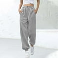 thumbnail image 2 of HomeDM Womens Sweatpants Lounge Joggers Pants for Women Solid Color Workout Sweat Pants Comfy Jogger Trousers for Athletic Casual - Gray/L, 2 of 5