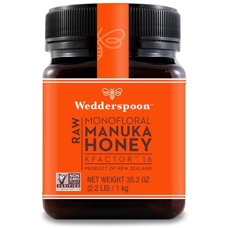 Wedderspoon Raw Premium Manuka Honey, KFactor 16, 35.2 Oz, Unpasteurized, Genuine New Zealand Honey, Traceable From Our Hives To Your Home