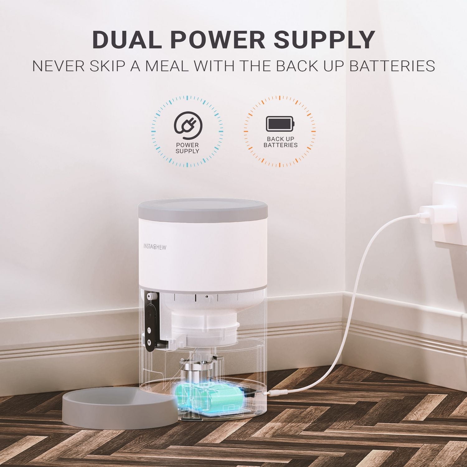 Instachew Purechew Distributeur automatique de nourriture pour animaux avec caméra HD, distributeur de nourriture pour chats et chiens, distributeur de friandises programmable avec enregistrement vidé