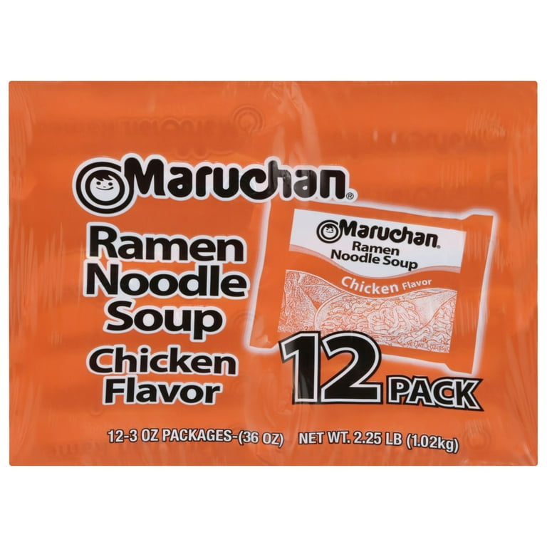 Maruchan Instant Ramen Noodle Chicken Flavor Soup, 3 Oz, 12 Count
