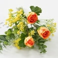thumbnail image 3 of Artificial Flower Bouquet Wedding Party simulation floral Simulation Floral Decor Home Decoration Fake Flower, Orange, 3 of 9