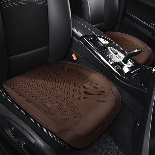 Cojín para asiento de coche, funda de cojín para asiento de coche, cojín de terciopelo de cuero transpirable, paquete de medio