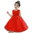 thumbnail image 1 of KAWELL Flower Girls Party Dress Embroidery Sleeveless Rainbow Mesh Tulle Princess Lace Ball Gown Prom, 1 of 3