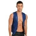 thumbnail image 2 of Alvivi Mens Sequin Vest Shiny Party Sleeveless Waistcoat Button Jacket Tuxedo Suit Vest Royal Blue XXL, 2 of 7