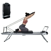 ABORON Foldable Pilates Reformer Machine with Spring, Pilates Reformer Workout Machine for Home Gym, Up to 300 lbs Weight Capacity for Beginner
