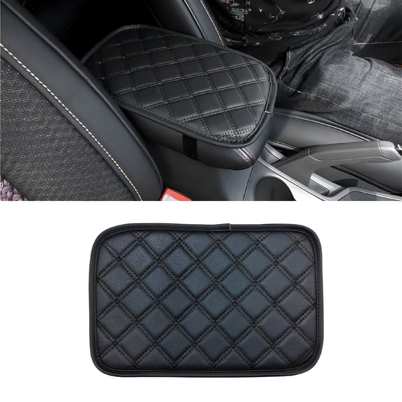 LADYGYM 2026 New Car Leather Center Console Cushion Pad,11.4"X7.4" Waterproof Armrest Seat Box Cover Fit for Cars,Vehicles,Suvs,Comfort,Car Interior Protection Accessories(Black)