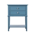 thumbnail image 3 of Pemberly Row Contemporary Solid Wood 2 Drawer Nightstand in Teal, 3 of 7