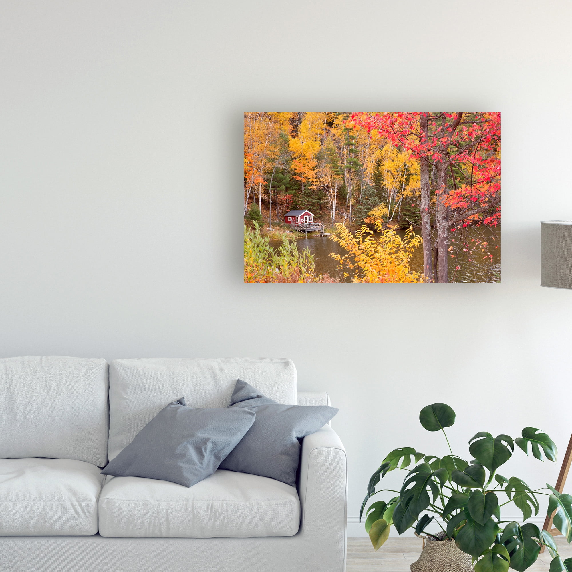 Trademark Fine Art 'Boathouse In Autumn Marquette Michigan Color' Canvas Art by Monte Nagler