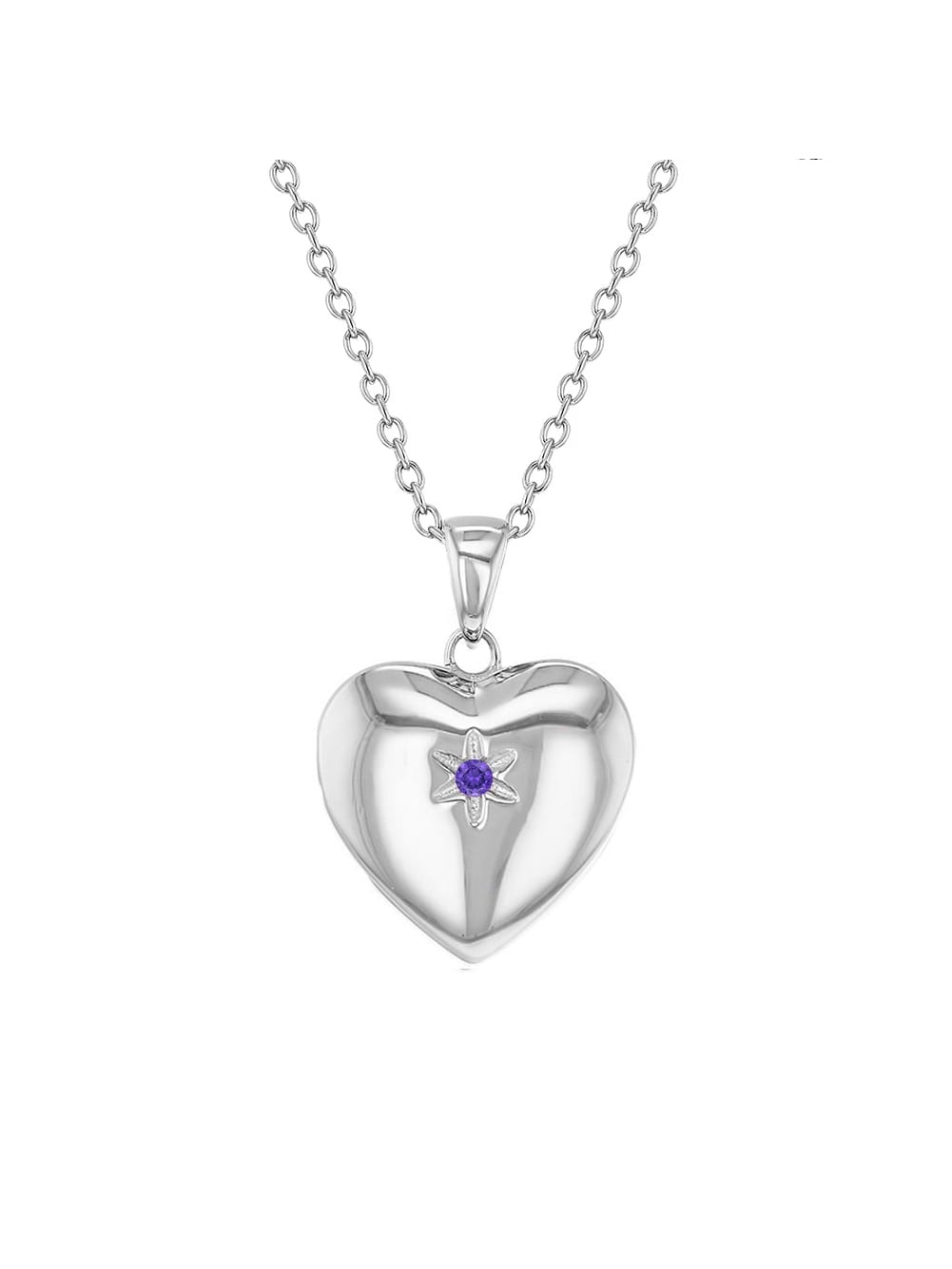 925 Sterling Silver Clear CZ Cross Heart Locket Pendant Necklace for Girls 16" 