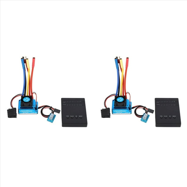 2X 1:10 Coche 120a Impermeable Sin Cepillo Esc + Detalles de Combinación de Tarjeta de Programa, para 1/10 Rc Coche