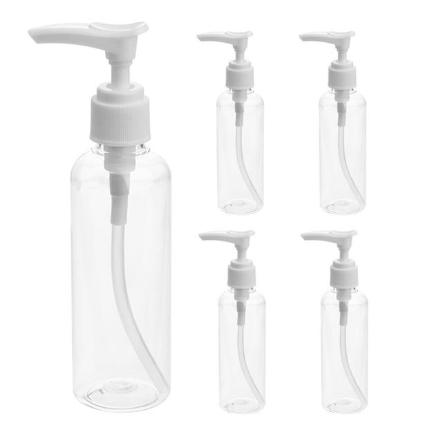 5 botellas vacías con bomba, rellenables, dispensadores de champú y gel de ducha, 100 ml