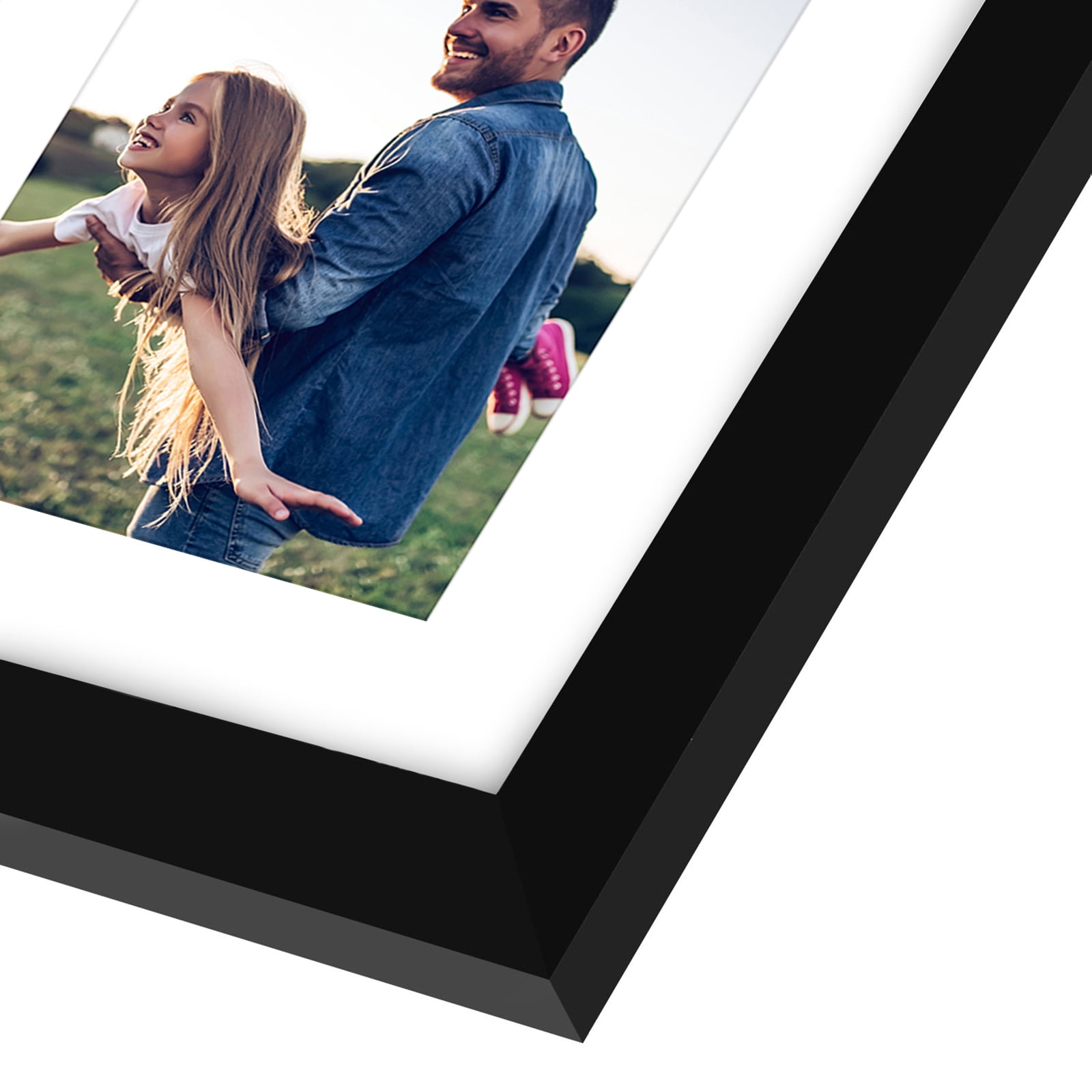 Americanflat 10x20 Collage Picture Frame with Three 5x7 Displays in Black - Composite Wood with Shatter Resistant Glass - Horizontal and Vertical Formats for Wall