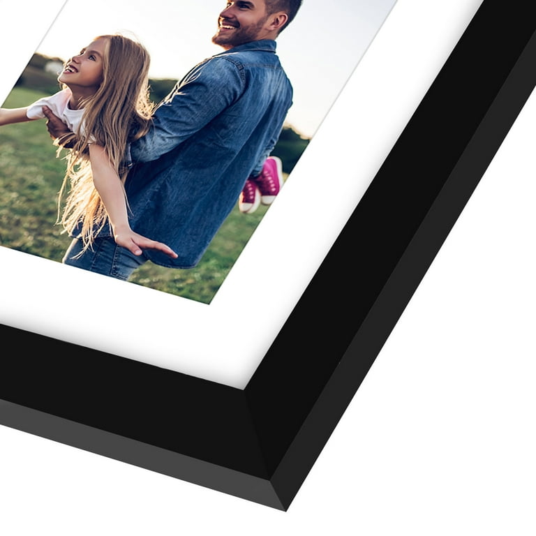 Americanflat 10x20 Collage Picture Frame with Three 5x7 Displays in Black - Comp