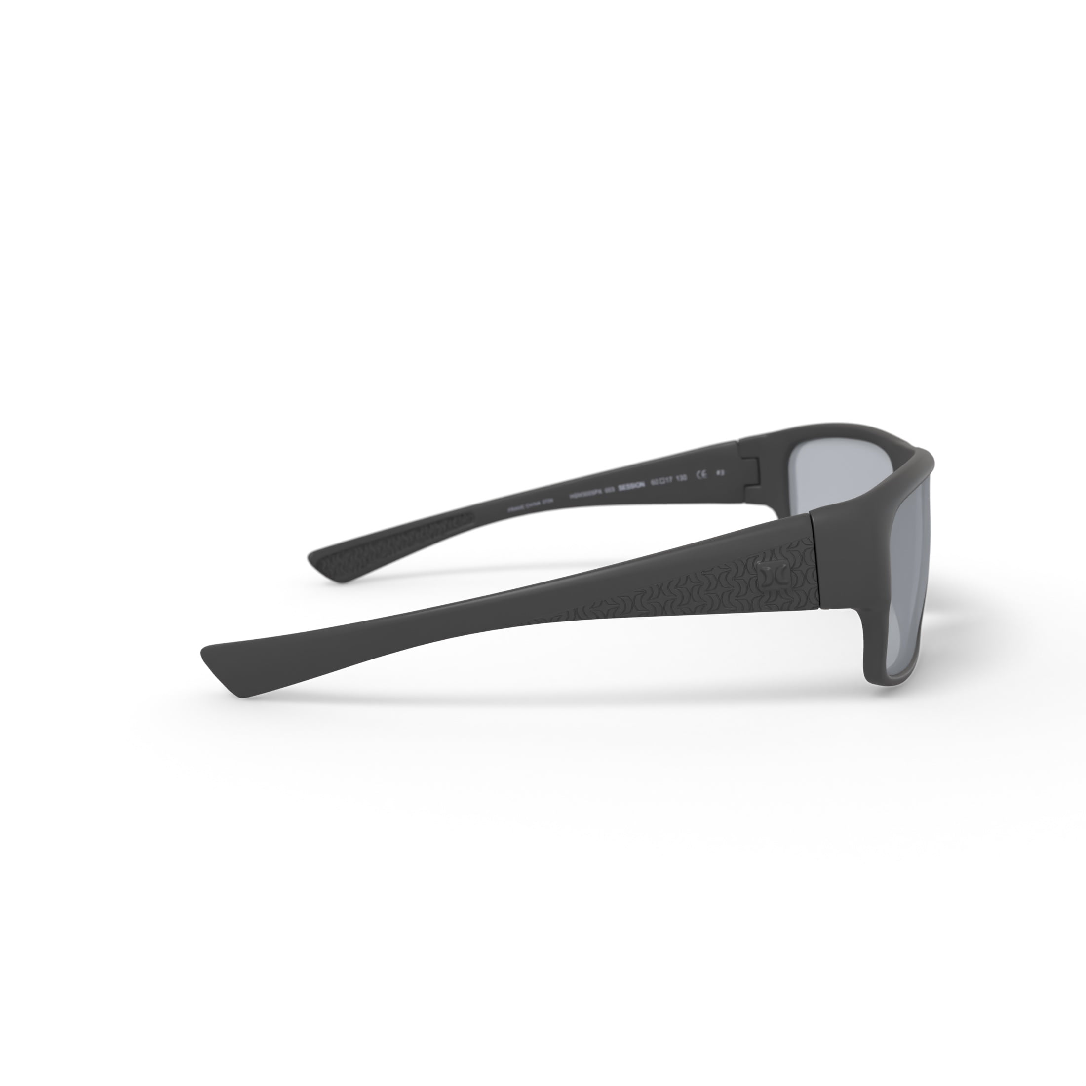 Hurley HSM3005P Sunglasses with Case, Matte Satin Black, Wrap, Plastic, 60-17-130