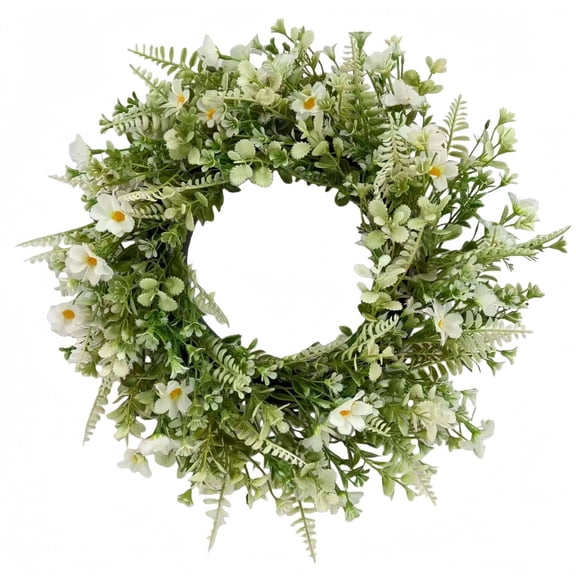 Spring Wreath for Front Door, Artificial Floral Wreath, Spring Summer Wreath Home Decoration for Farmhouse Porch Wedding Outdoor Indoor Party Wall Window Festival Decor