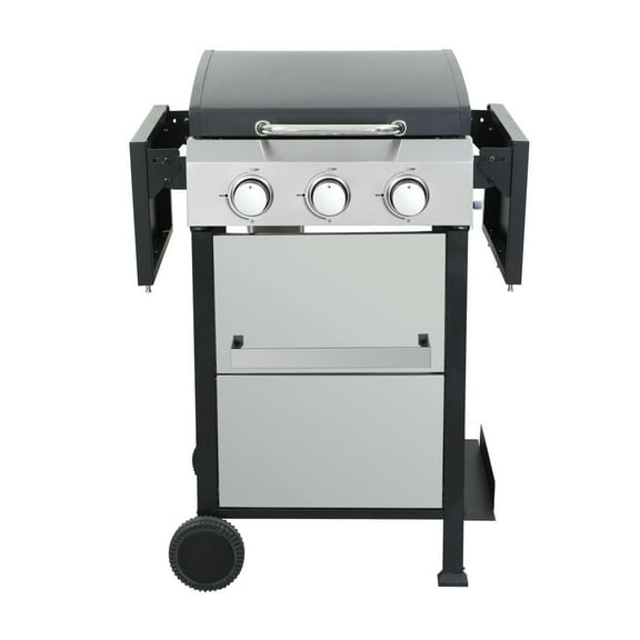 YYAo Grill, Camping Grill,Outdoor BBQ Grill,3-Burner Propane Gas BBQ Grill, SS Plancha, 36900BTU Output With Wire Enamel Cooking Grids