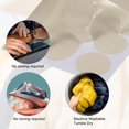 thumbnail image 4 of Unique Bargains Down Jacket Patch Nylon Repair Tape, 6 Sheets Self Adhesive Cloth Fabric Patch, Beige, Round Oval, 4 of 5