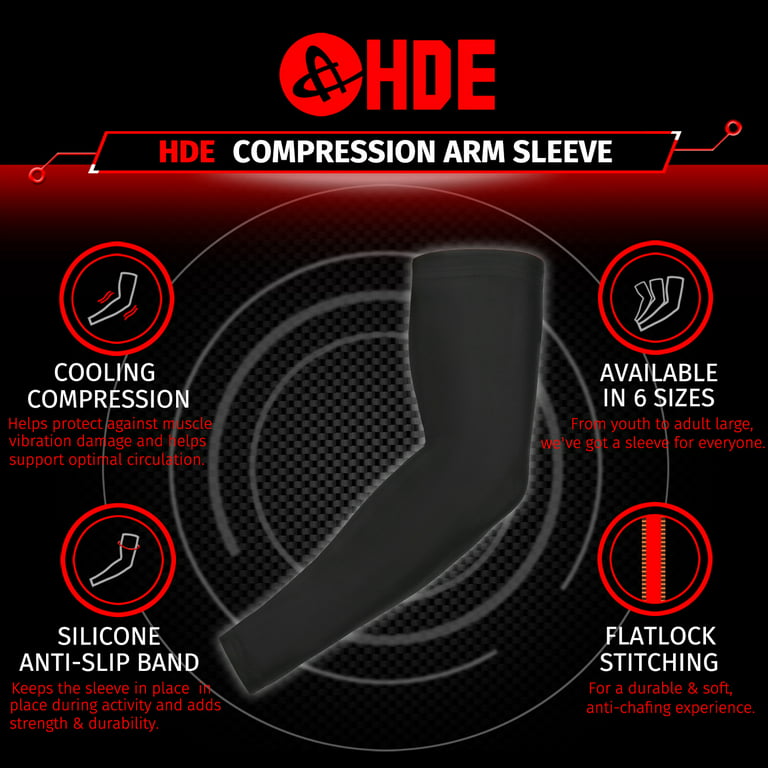 HDE Arm Compression Sleeves for Kids Basketball Shooting Sleeve Youth  Sports Black S