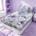 thumbnail image 3 of Erosebridal Cute Blossom Zipper Twin Comforter Sets with Fitted Sheet and 2 Pillowcases, Minimalism Gradient Zipper Bedding Set, Lavender Gray, 3 of 7