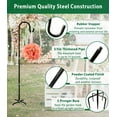 thumbnail image 6 of Artibear Adjustable Outdoor Shepherd Hook Stand with 5 Prong Base, 60 Inches Tall 3/5 in Thick, Shiny Black (1 Packs), 6 of 7