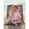 thumbnail image 4 of BemeyourBBs Toddler Baby Girl Swimsuit Infant Bathing Suit One Piece Swimsuits with Sun Hat Set Long Sleeve Rash Guard Swimwear Striped Dot Zipper Summer Beach Wear, 4 of 9