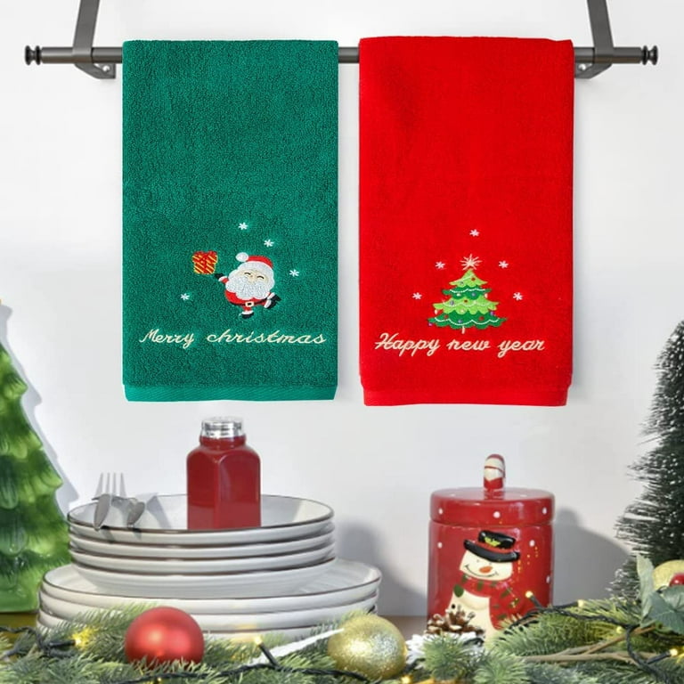 Decorative Hand Towels for Bathroom Set of 4, 14 x 32, 100% Cotton |  Quick Dry | Soft | 500 GSM, Perfect for Bath, GYM, Sports, Christmas  Bathroom