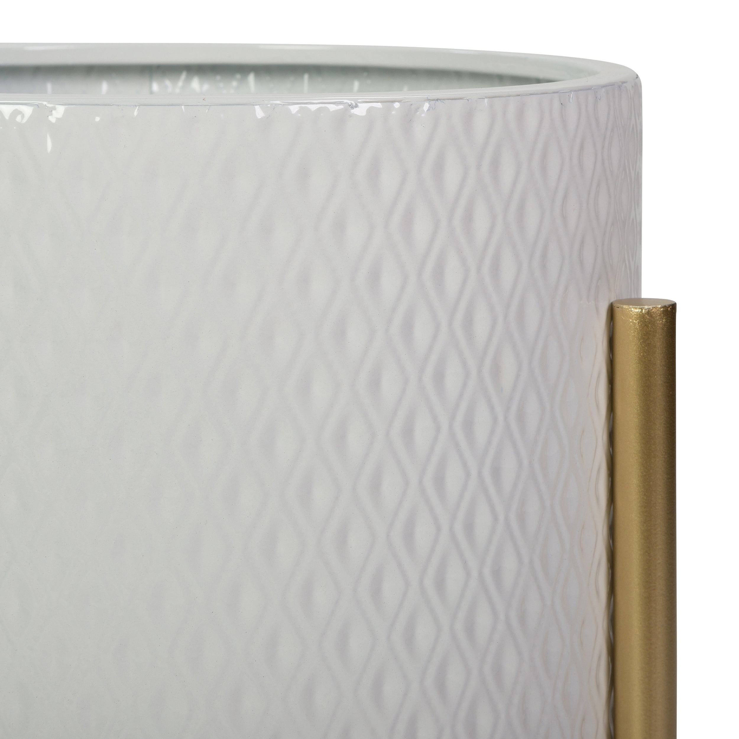 Gianna Modern White Metal Planters (Set of 2)
