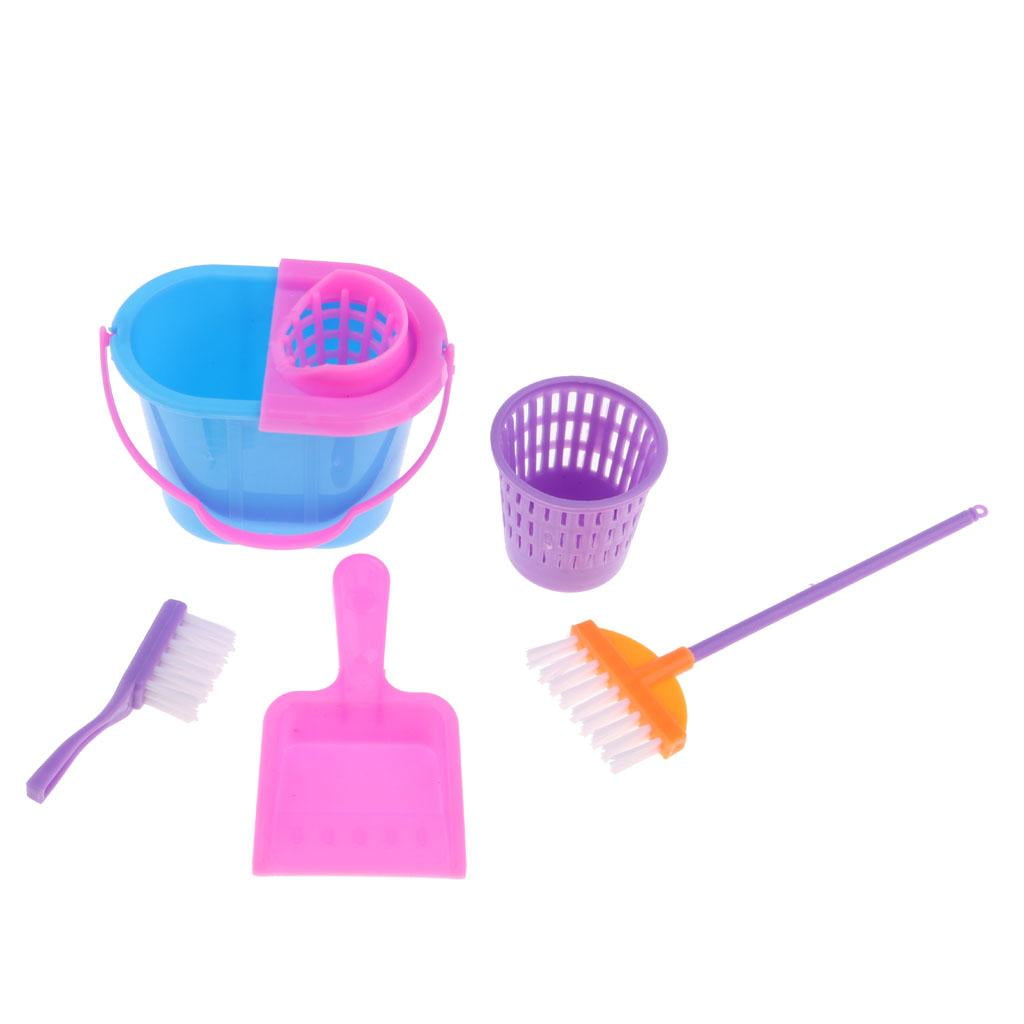 Playmobil Laundry Room Cleaning Tools Bucket Broom Brush Dust Pan Plunger 