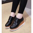 thumbnail image 3 of Women's Fashion Tassels Square-Toe Lace-up Platform Wedge Oxford Shoes, 3 of 7