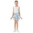 thumbnail image 3 of Girls' Skorts Elastic Waist Skorts with Inner Shorts Athletic Workout Shorts Skirts White Daisies Pattern Small, 3 of 9