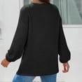 thumbnail image 4 of Yigetop Women's Tops, Tees & Blouses, Womens Knit Tops 2025 Casual Button Shirts Long Sleeve V Neck Blouses Basic Tee Shirts for Women Dressy Casual Black XL, 4 of 5
